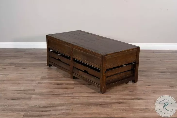 Golden Hearth Dark Brown Homestead 50" Rectangular Coffee Table