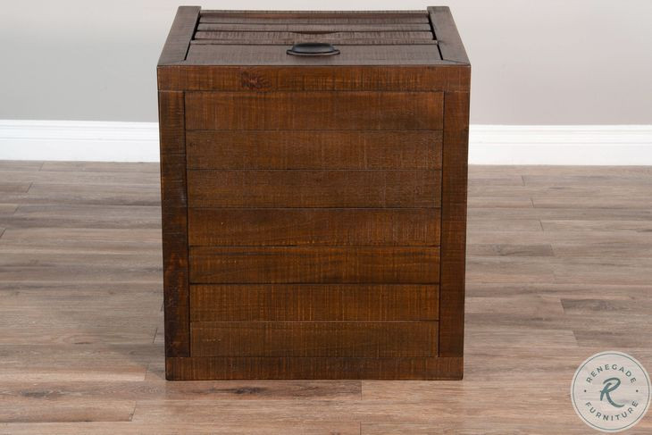 Havenstead Dark Brown Rectangular End Table with Drawer