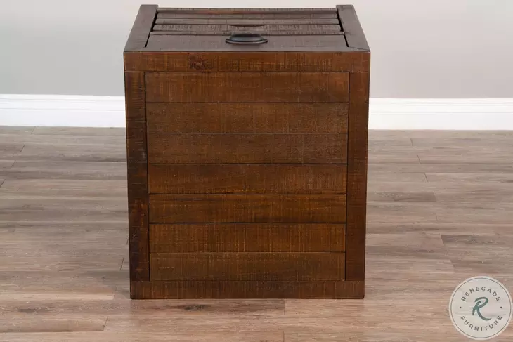 Havenstead Dark Brown Rectangular End Table with Drawer
