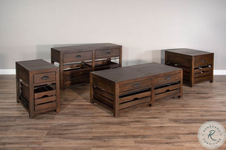 Golden Hearth Dark Brown Homestead Rectangular Occassional Table Set