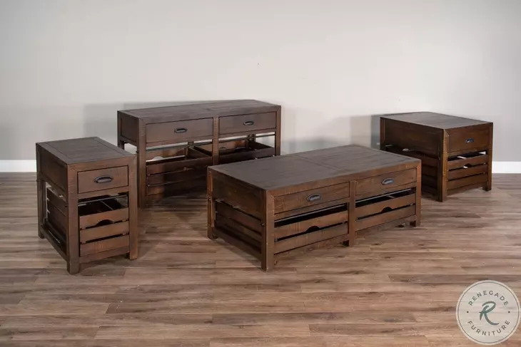 Golden Hearth Dark Brown Homestead Rectangular Occassional Table Set