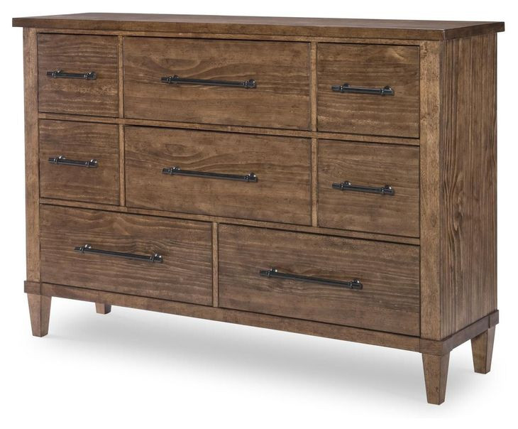 Artisans Place Vintage Pine and Ironwood 8 Drawer Dresser with USB Charging
