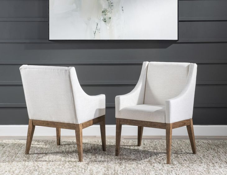 Artisans Place White Upholstered Host Chair Set of 2