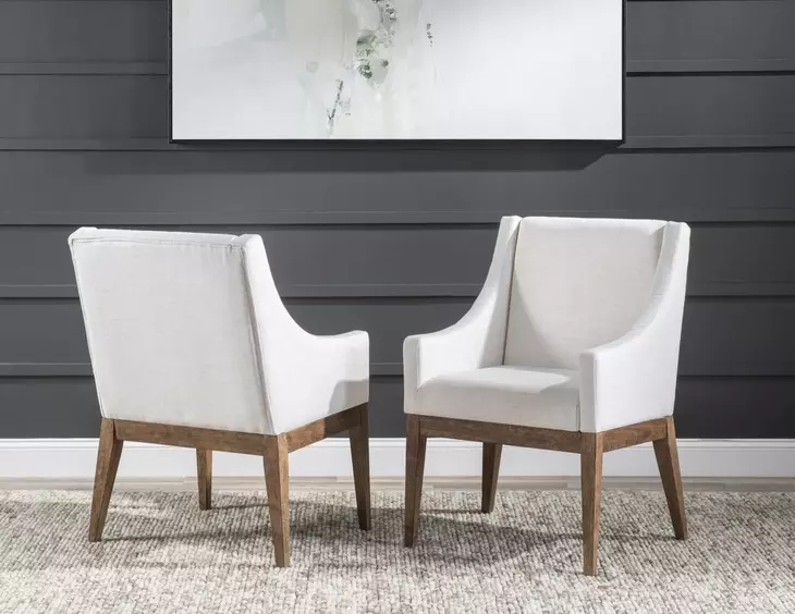 Artisans Place White Upholstered Host Chair Set of 2