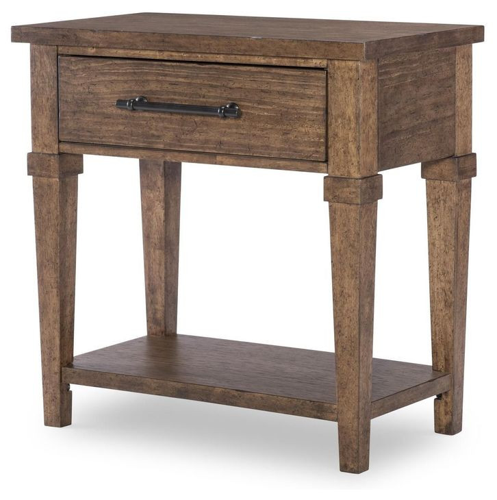 Artisans Place Vintage Pine and Ironwood 1 Drawer Nightstand with USB Charging