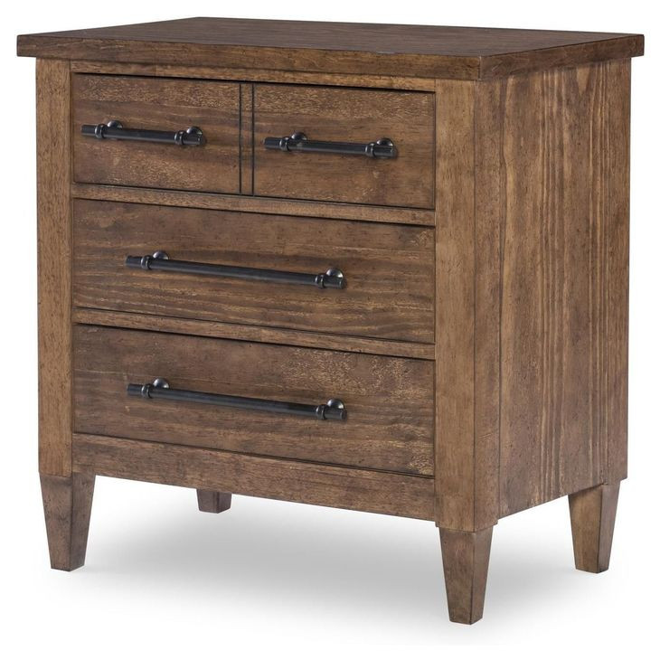 Artisans Place Vintage Pine and Ironwood 3 Drawer Bedside Chest with USB Charging