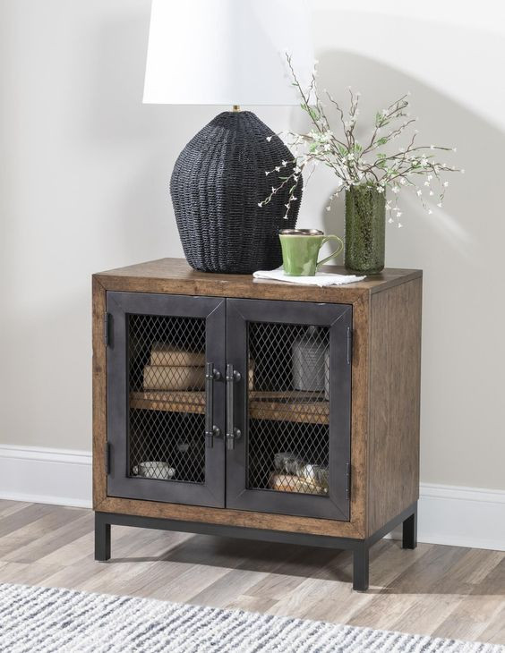 Artisans Place Vintage Pine and Ironwood 2 Door Nightstand