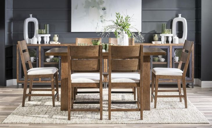 Artisans Place Vintage Pine and Ironwood 72" Rectangular Counter Height Dining Room Set