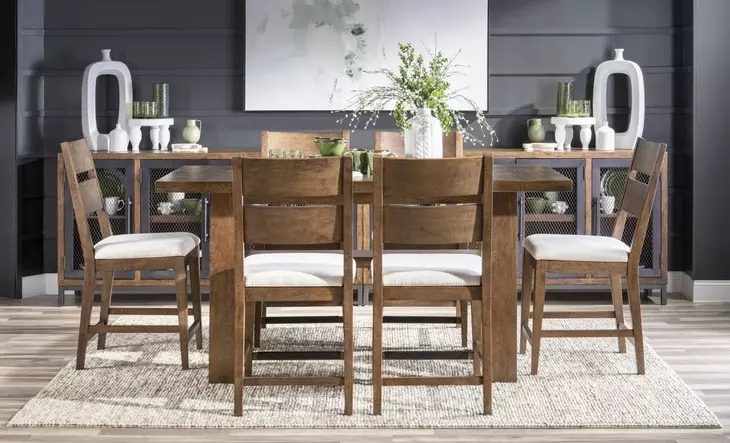 Artisans Place Vintage Pine and Ironwood 72" Rectangular Counter Height Dining Table