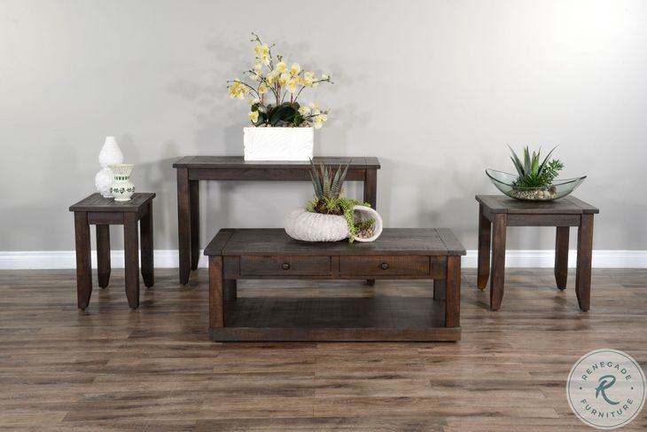 Ember Grace Dark Brown Rectangular Occassional Table Set