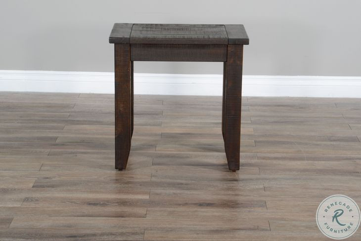 Sagewyn Dark Brown 14" Rectangular Chair Side Table