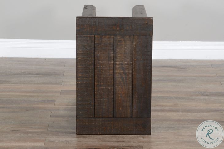 Sagewyn Dark Brown 14" Rectangular Chair Side Table