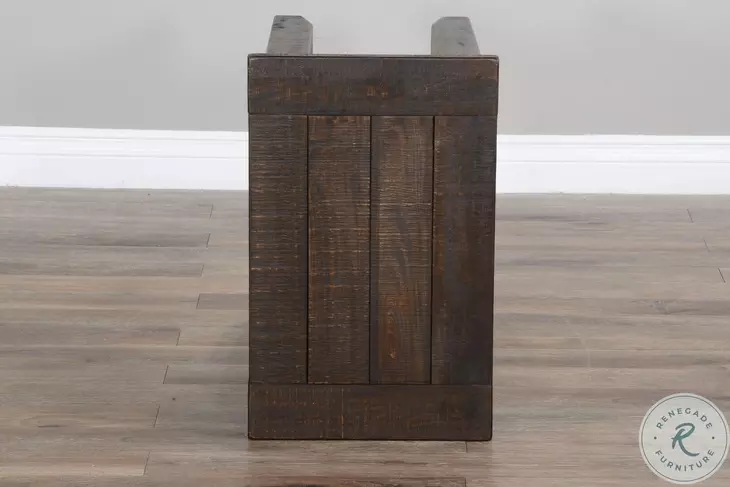 Sagewyn Dark Brown 14" Rectangular Chair Side Table