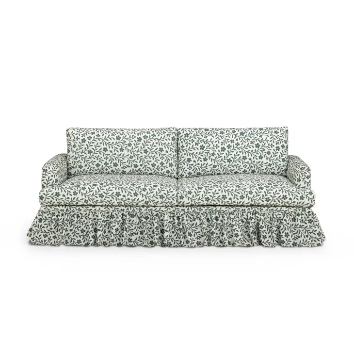 Gertrude Gray and White 90" Sofa