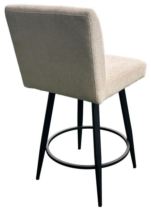 Metal Base Barstools Champagne Performance Fabric Swivel Bar Stool