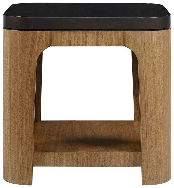 Blue Mallee Brown and Black Square End Table