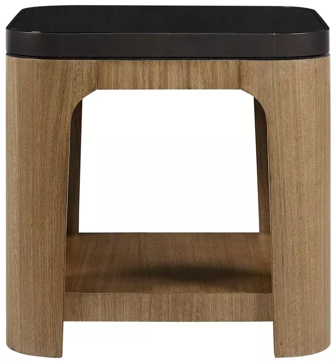 Blue Mallee Brown and Black Square End Table