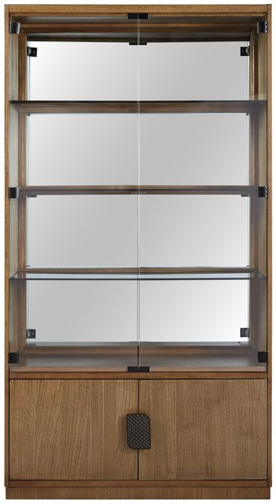 Blue Mallee Brown 4 Door Display Cabinet