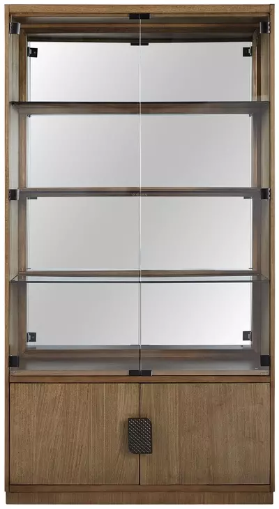 Blue Mallee Brown 4 Door Display Cabinet