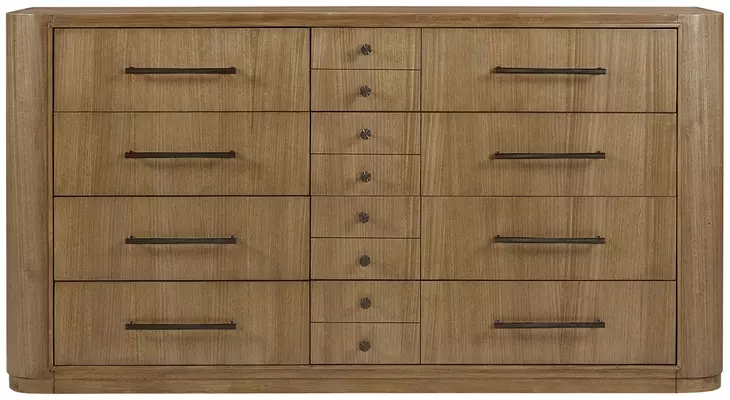 Blue Mallee Brown 12 Drawer Large Dresser