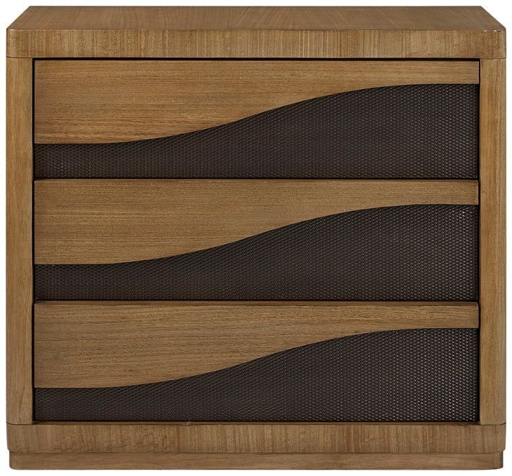 Blue Mallee Brown and Black 3 Drawer Bachelors Chest