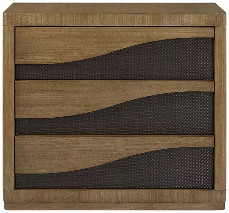 Blue Mallee Brown and Black 3 Drawer Bachelors Chest