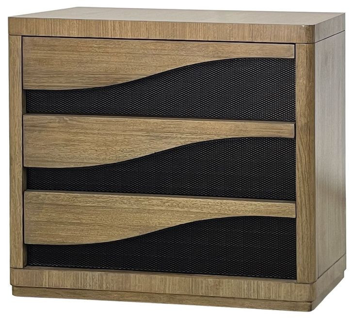 Blue Mallee Brown and Black 3 Drawer Bachelors Chest
