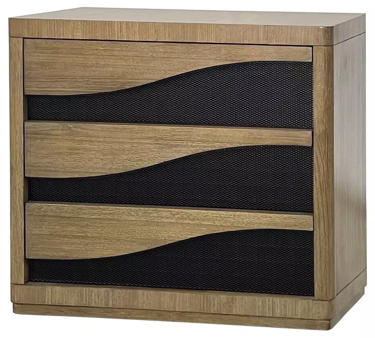 Blue Mallee Brown and Black 3 Drawer Bachelors Chest