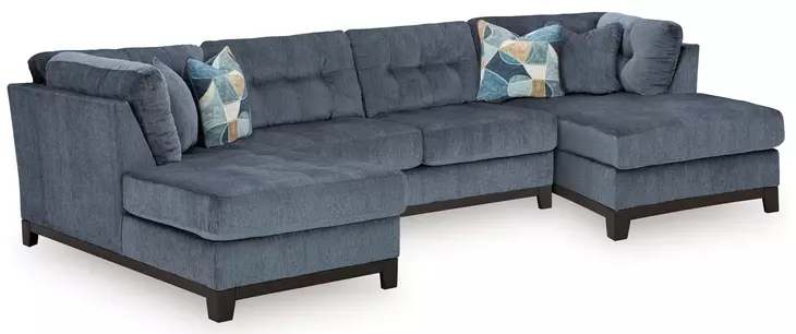 Maxon Place Navy 3 Piece Sectional with Chaise