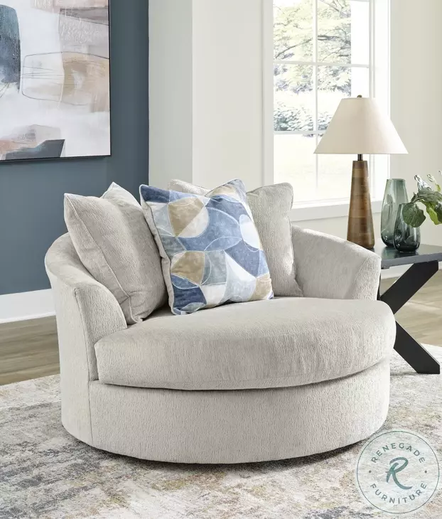 Maxon Place Stone Oversized Swivel Accent Chair
