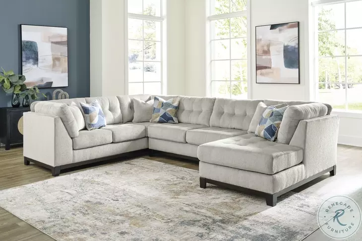 Maxon Place Stone 3 Piece Sectional with RAF Chaise