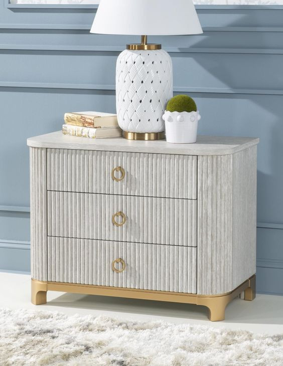Miramar Oyster 3 Drawer Chest Nightstand