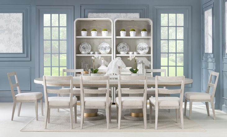 Miramar Oyster 122" Extendable Oval Dining Table