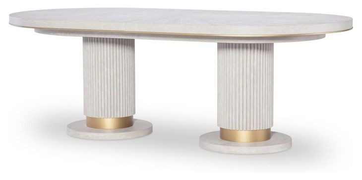 Miramar Oyster 122" Extendable Oval Dining Table