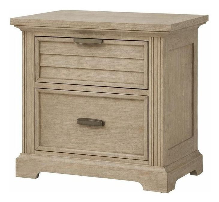 Heritage Coast Sea Oat 2 Drawer Nightstand with USB Charging and Puck Light