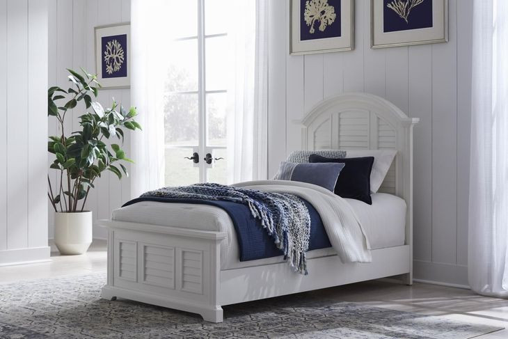 Heritage Coast Coastal White Youth Panel Bedroom Set