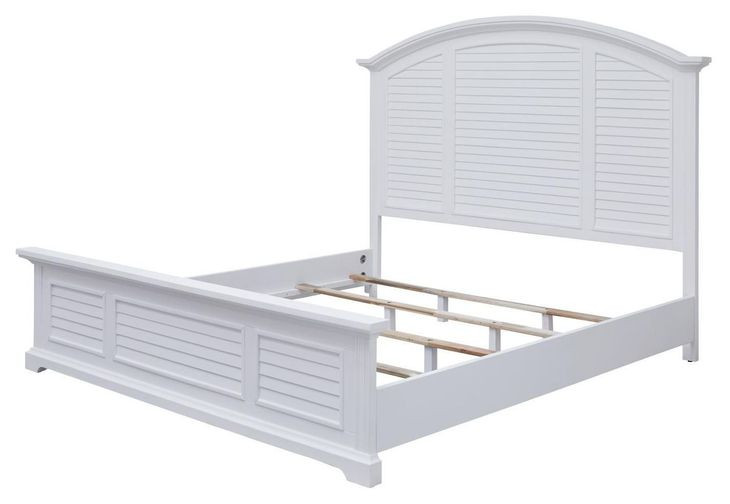 Heritage Coast Coastal White King Panel Bed