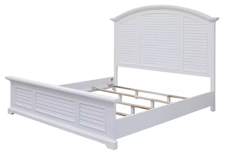 Heritage Coast Coastal White Queen Panel Bed