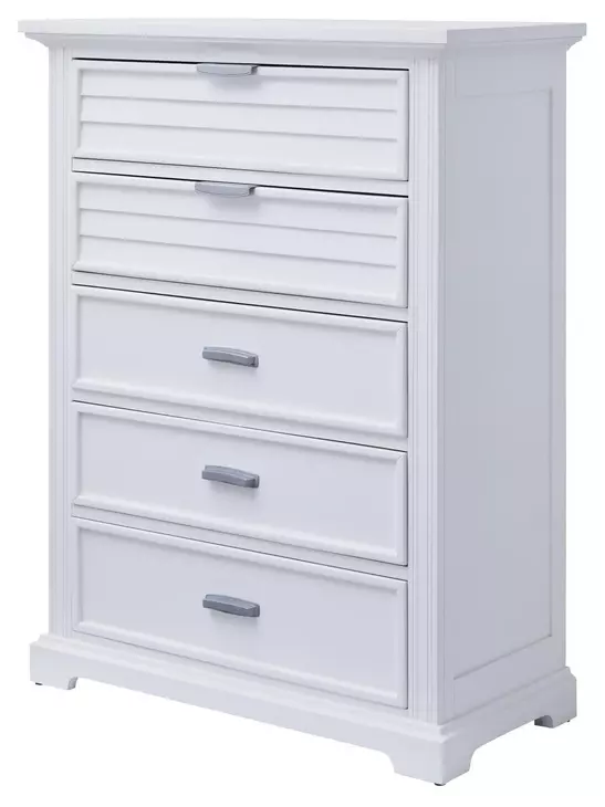 Heritage Coast Coastal White 5 Drawer Chest