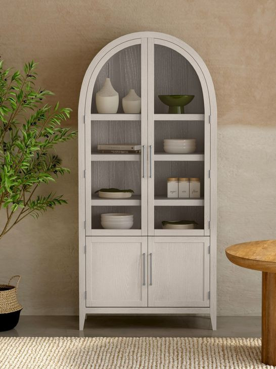 Fynn Light Gray 4 Door Display Cabinet