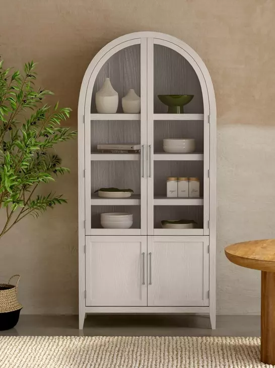 Fynn Light Gray 4 Door Display Cabinet