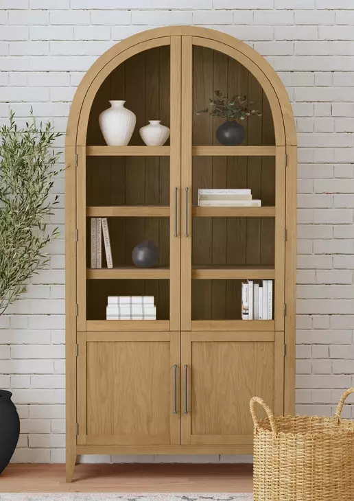 Fynn Warm Blonde 4 Door Display Cabinet