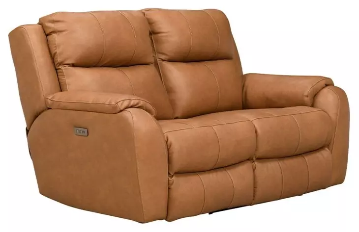 Marquis Caramel Leather 62" Power Reclining Loveseat with Power Headrest and USB Charging