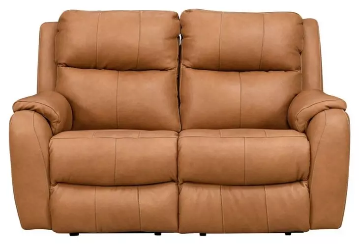 Marquis Caramel Leather 62" Power Reclining Loveseat with Power Headrest and USB Charging