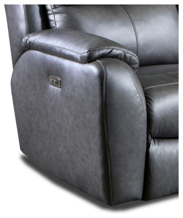 Marquis Smoke Leather 84" Zero Gravity Power Reclining Sofa with USB Charging