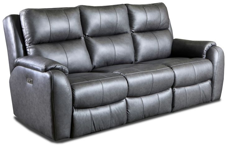 Marquis Smoke Leather 84" Zero Gravity Power Reclining Sofa with USB Charging