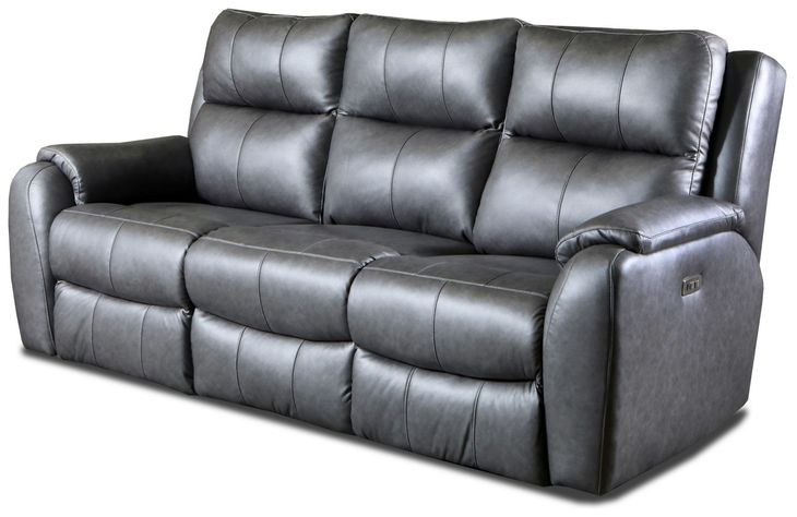 Marquis Smoke Leather 84" Zero Gravity Power Reclining Sofa with USB Charging
