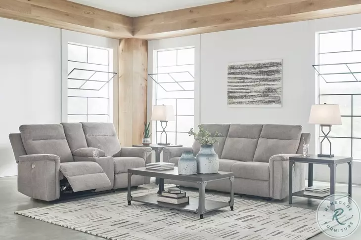 Barnsana Ash Power Reclining Console Loveseat