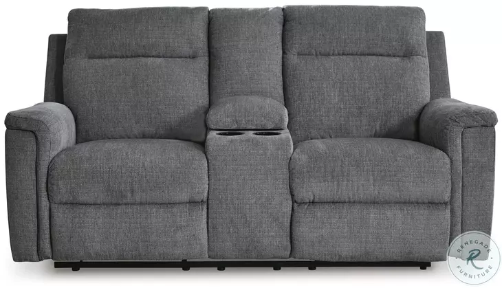 Barnsana Gravel Power Reclining Console Loveseat