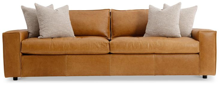 Nest Tan 98" Sofa with Pillows
